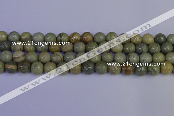 CSL205 15.5 inches 14mm round silver leaf jasper beads wholesale