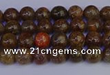 CSL220 15.5 inches 4mm round gold leaf jasper beads wholesale