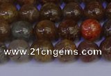 CSL222 15.5 inches 8mm round gold leaf jasper beads wholesale