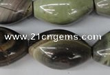 CSL25 15.5 inches 20*30mm rice silver leaf jasper beads wholesale