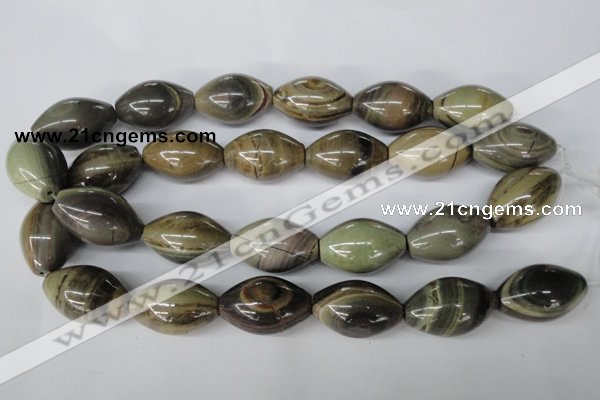 CSL25 15.5 inches 20*30mm rice silver leaf jasper beads wholesale