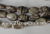 CSL40 15.5 inches 8*12mm oval silver leaf jasper beads wholesale