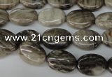 CSL41 15.5 inches 10*14mm oval silver leaf jasper beads wholesale