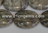 CSL46 15.5 inches 20*30mm oval silver leaf jasper beads wholesale