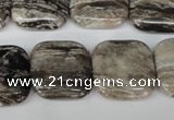 CSL55 15.5 inches 20*20mm square silver leaf jasper beads wholesale