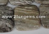 CSL57 15.5 inches 30*30mm square silver leaf jasper beads wholesale