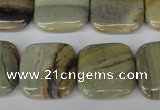 CSL60 15.5 inches 20*20mm square silver leaf jasper beads wholesale