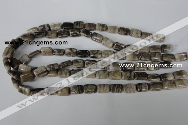 CSL66 15.5 inches 10*14mm rectangle silver leaf jasper beads wholesale