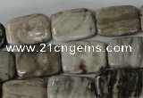 CSL68 15.5 inches 13*18mm rectangle silver leaf jasper beads wholesale