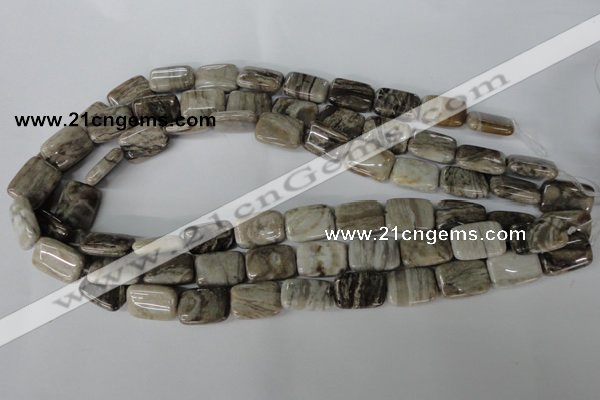 CSL68 15.5 inches 13*18mm rectangle silver leaf jasper beads wholesale