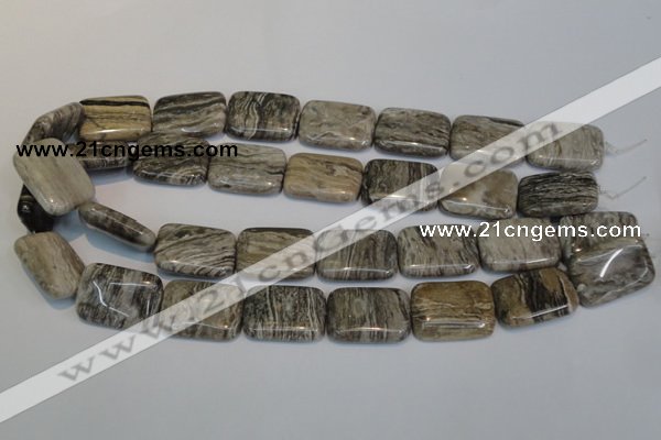 CSL70 15.5 inches 18*25mm rectangle silver leaf jasper beads wholesale