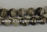 CSL92 15.5 inches 10mm round silver leaf jasper beads wholesale