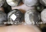 CSL94 15.5 inches 10mm faceted round sliver leaf jasper beads