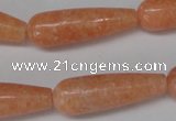 CSM15 15.5 inches 10*30mm teardrop salmon stone beads wholesale