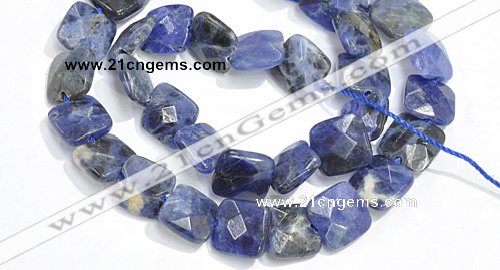 CSO05 15.5 inches A grade 8mm faceted square sodalite beads