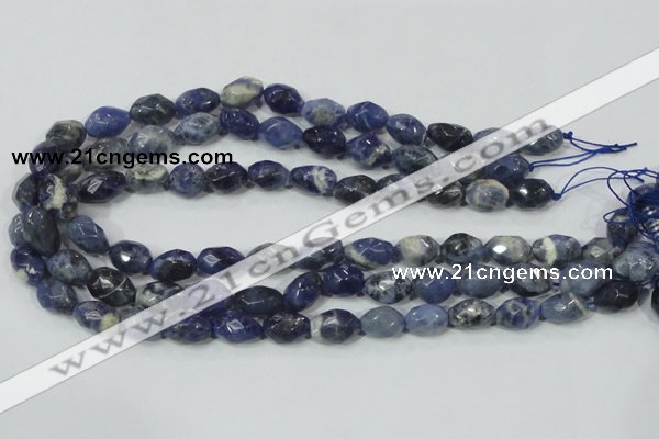 CSO101 15.5 inches 10*14mm faceted nugget sodalite gemstone beads