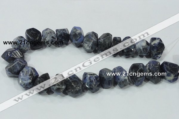 CSO104 15.5 inches 18*25mm faceted nugget sodalite gemstone beads