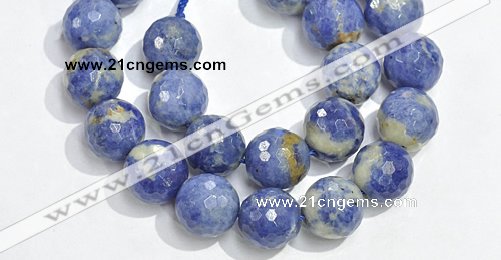 CSO17 6mm faceted round AB grade sodalite beads wholesale