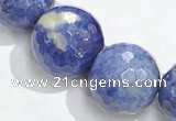 CSO22 AB grade 16mm faceted round sodalite beads wholesale