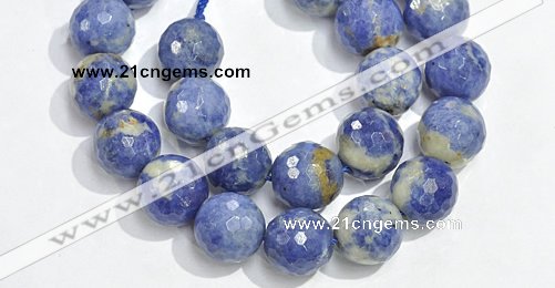 CSO23 AB grade 20mm faceted round sodalite beads wholesale