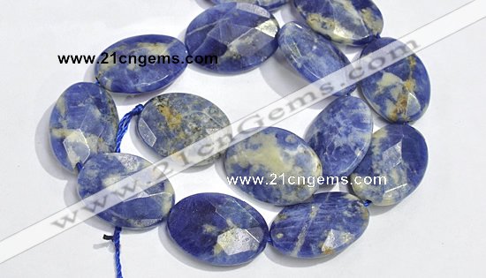 CSO25 15.5 inches A grade 8*12mm faceted oval sodalite beads