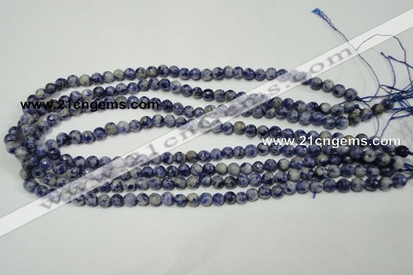 CSO301 15.5 inches 6mm faceted round Brazilian sodalite beads