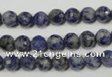 CSO302 15.5 inches 8mm faceted round Brazilian sodalite beads