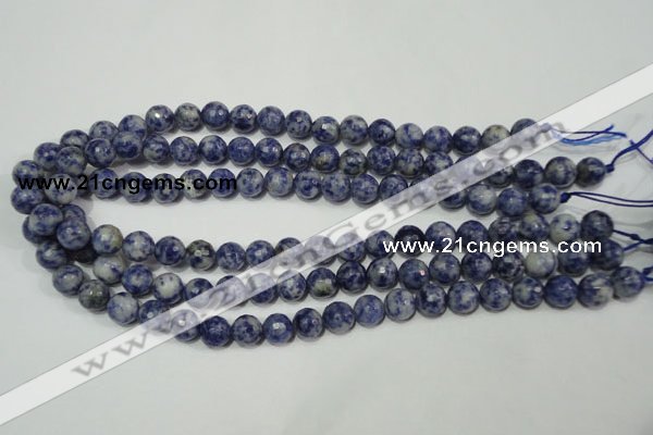 CSO303 15.5 inches 10mm faceted round Brazilian sodalite beads