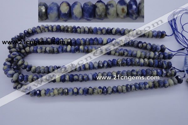 CSO33 15.5 inches 5*10mm faceted rondelle sodalite gemstone beads