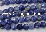 CSO35 15.5 inches 6mm faceted coin sodalite gemstone beads