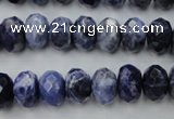 CSO353 15.5 inches 8*12mm faceted rondelle natural sodalite beads