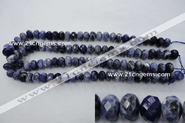 CSO353 15.5 inches 8*12mm faceted rondelle natural sodalite beads