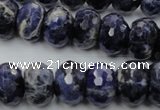 CSO355 15.5 inches 10*16mm faceted rondelle natural sodalite beads