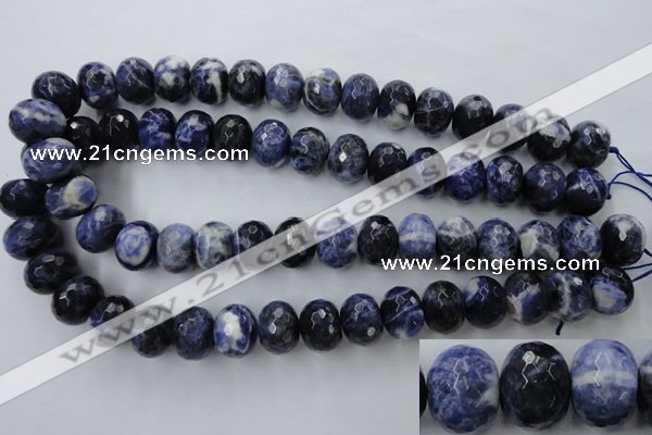 CSO356 15.5 inches 12*16mm faceted rondelle natural sodalite beads