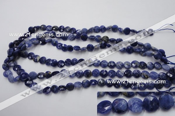 CSO36 15.5 inches 8mm faceted coin sodalite gemstone beads