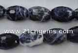 CSO363 15.5 inches 12*16mm faceted rice natural sodalite beads