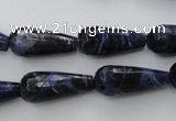 CSO365 15.5 inches 9*20mm faceted teardrop natural sodalite beads