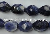CSO368 15.5 inches 12*16mm faceted nuggets natural sodalite beads