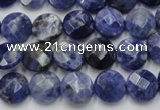 CSO37 15.5 inches 10mm faceted coin sodalite gemstone beads