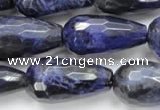 CSO38 15.5 inches 12*24mm faceted teardrop sodalite gemstone beads