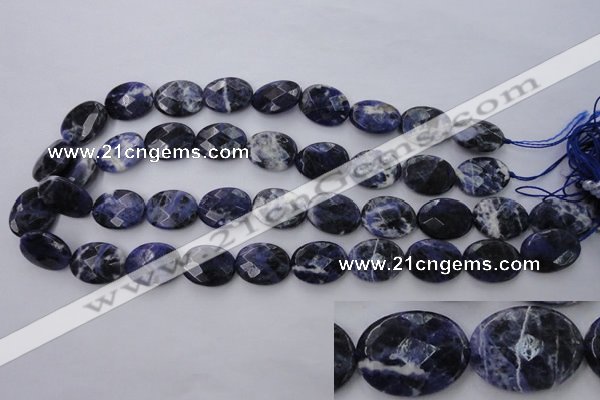 CSO390 15.5 inches 15*20mm faceted oval natural sodalite beads