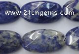 CSO391 15.5 inches 16*28mm faceted oval natural sodalite beads