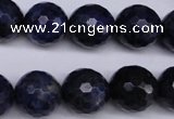 CSO415 15.5 inches 14mm faceted round dyed sodalite gemstone beads