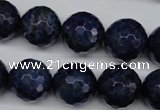 CSO416 15.5 inches 16mm faceted round dyed sodalite gemstone beads