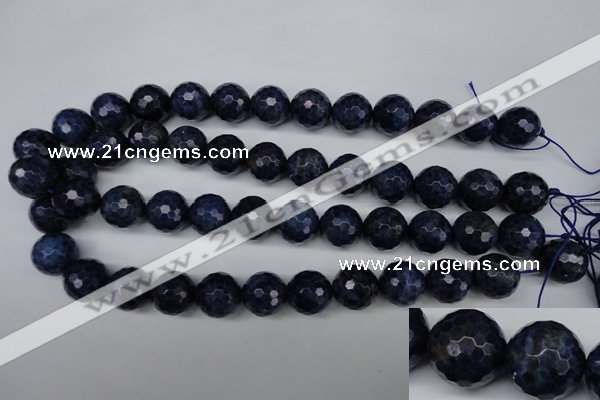 CSO416 15.5 inches 16mm faceted round dyed sodalite gemstone beads