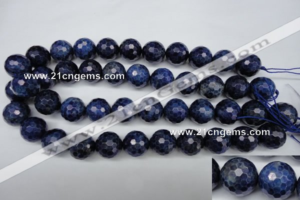 CSO417 15.5 inches 18mm faceted round dyed sodalite gemstone beads