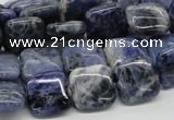 CSO44 15.5 inches 14*14mm square sodalite gemstone beads wholesale