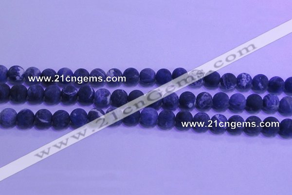 CSO455 15.5 inches 8mm round matte sodalite gemstone beads