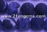 CSO458 15.5 inches 14mm round matte sodalite gemstone beads