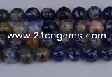 CSO510 15.5 inches 4mm round orange sodalite beads wholesale